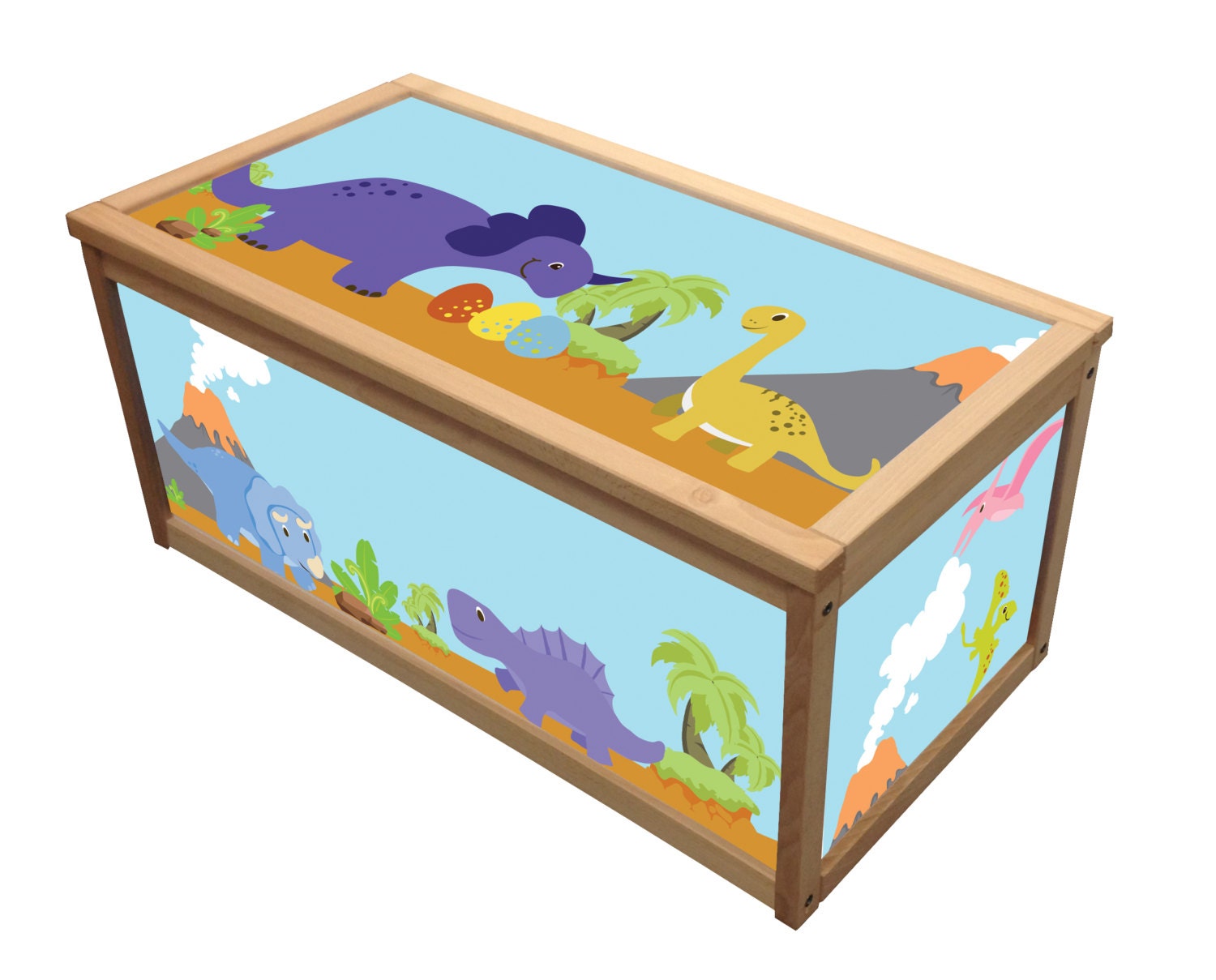 Dinosaurs Wooden Toy Box / Chest Box Toybox Etsy