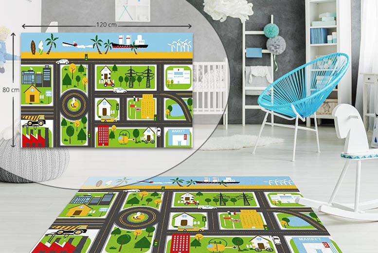 City Map Kids Play Fun Rug Carpet High Quality Soft Etsy