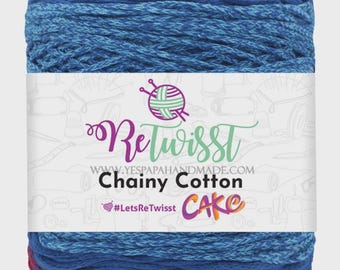 ReTwisst Chainy Cotton Cake 250g 250m Recycled Fibre for Crochet Knitting Macrame Amigurumi