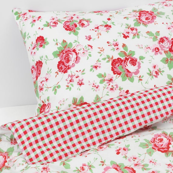 Valdern Rosali King Ikea Sizes Duvet Cover Set Bedding Floral Etsy