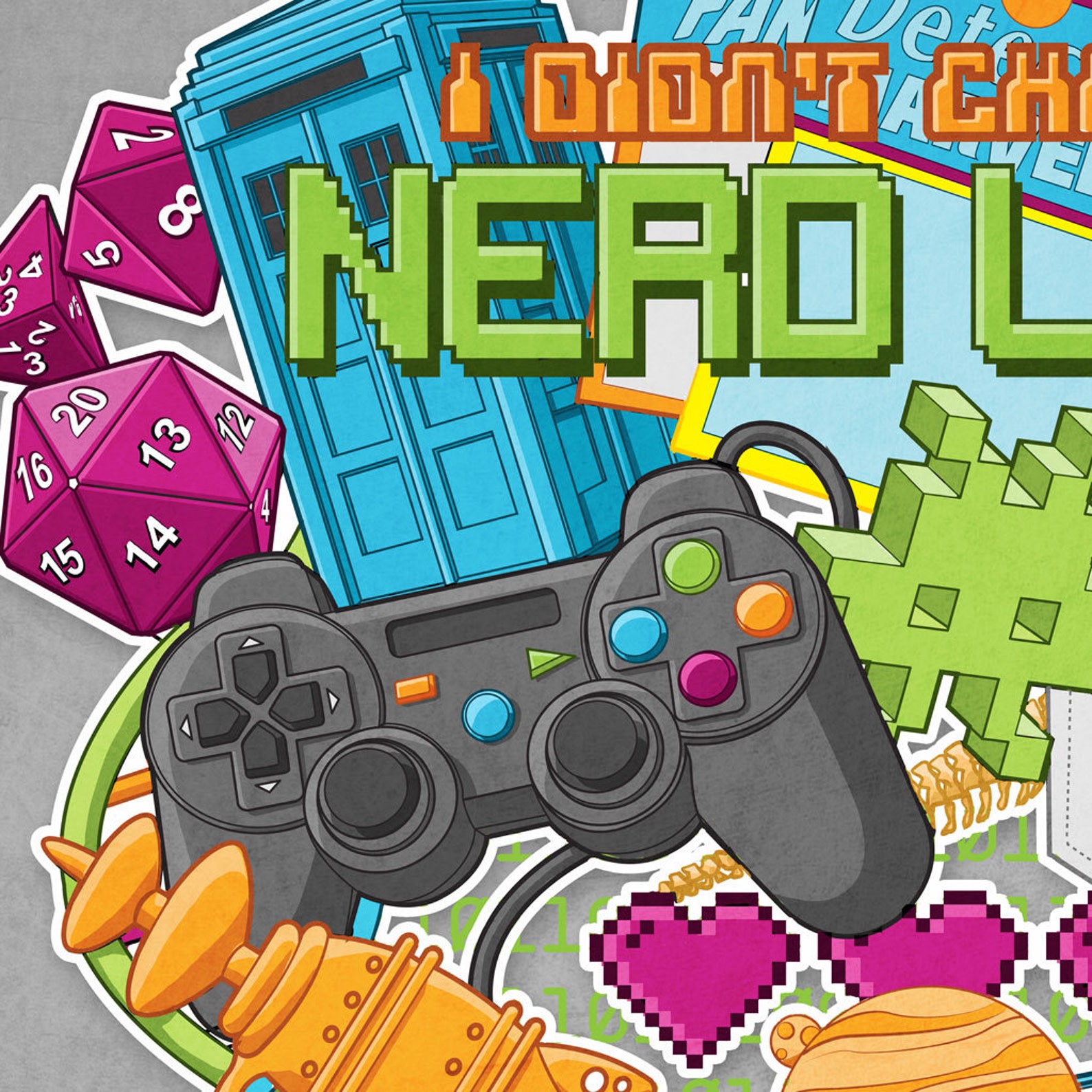 Nerd Life Print Gifts for Nerds Gifts for Geeks Nerdygamer D & D Pop