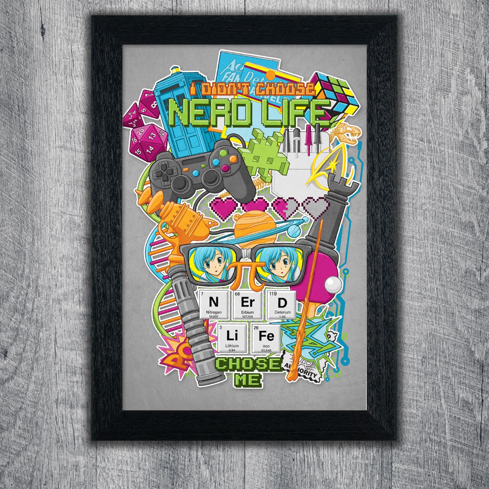 Nerd Life Print Gifts for Nerds Gifts for Geeks Nerdygamer D & D Pop