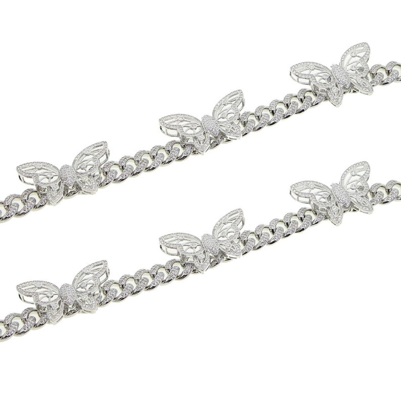Butterfly necklace 12mm Iced out bling necklace CZ Miami Cuban link chain necklace 3D Butterfly Choker Hip hop jewellery