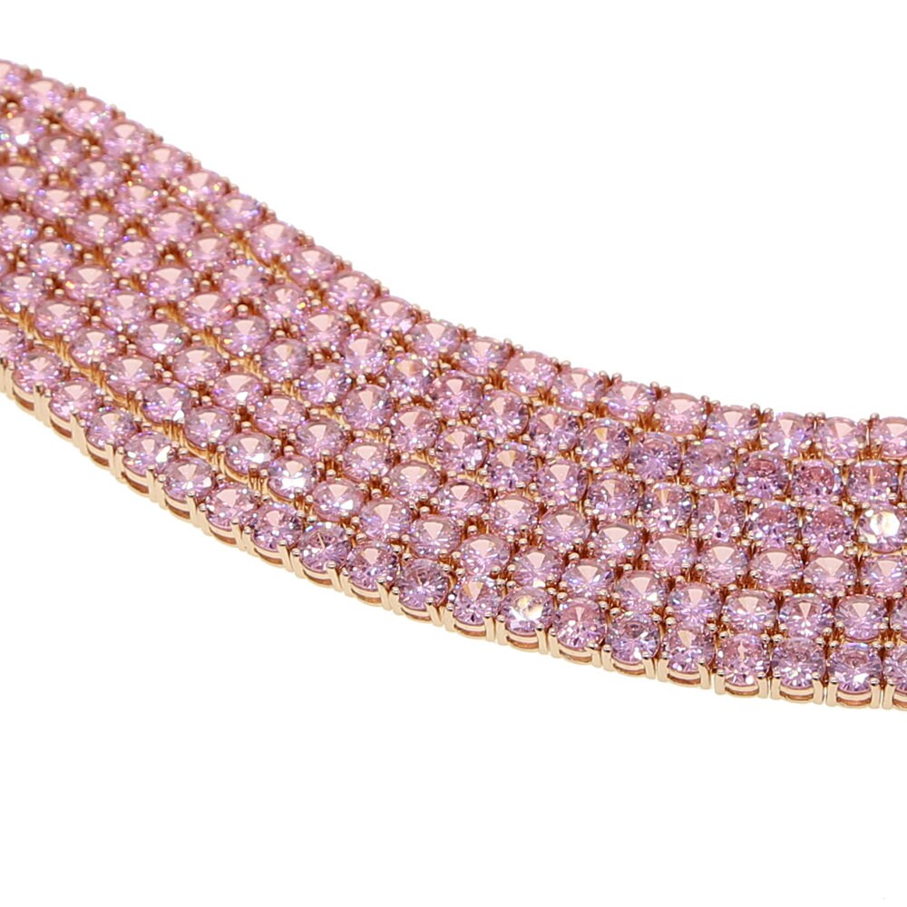 9 10 5mm Pink Cubic Zirconia Cz Tennis Chain Etsy