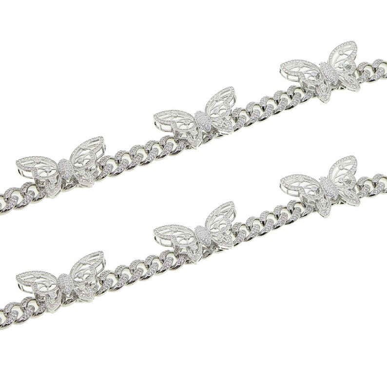 Butterfly necklace 12mm Iced out bling necklace CZ Miami Cuban link chain necklace 3D Butterfly Choker Hip hop jewellery