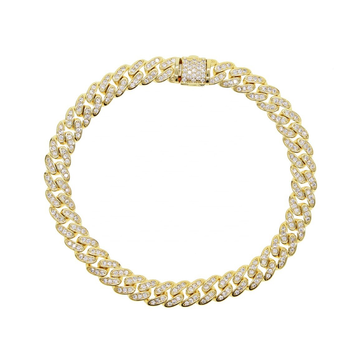 6.5mm Cuban Link Chain Gold Silver Iced 