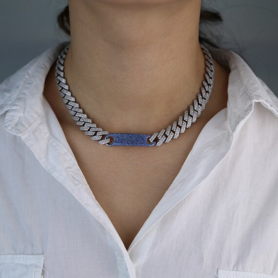 AAA CZ Long Lock Cuban Miami Link Chain 