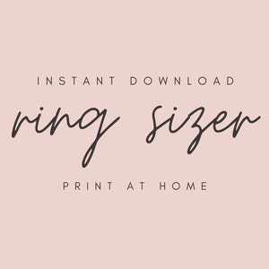 Ring Size Chart Printable Ring Sizer, Ring Size Guide, Printable