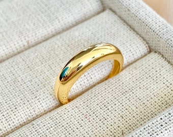 Adjustable Gold Dome Ring,gold band,Minimalist,925 gold vermeil,layering,stacking band ring,dainty,gift for her,simple everyday minimalism