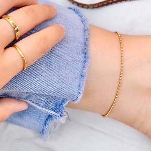 【TommassiniJewelry】国内発送 大人気 Ball chain Anklet 2色 Bobble Chain Anklet/Bracelet- Rose Gold Vermeil - Oak & Luna
