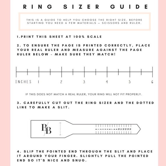 Free Printable Ring Size Guide Ring Sizing Template Free Printable 