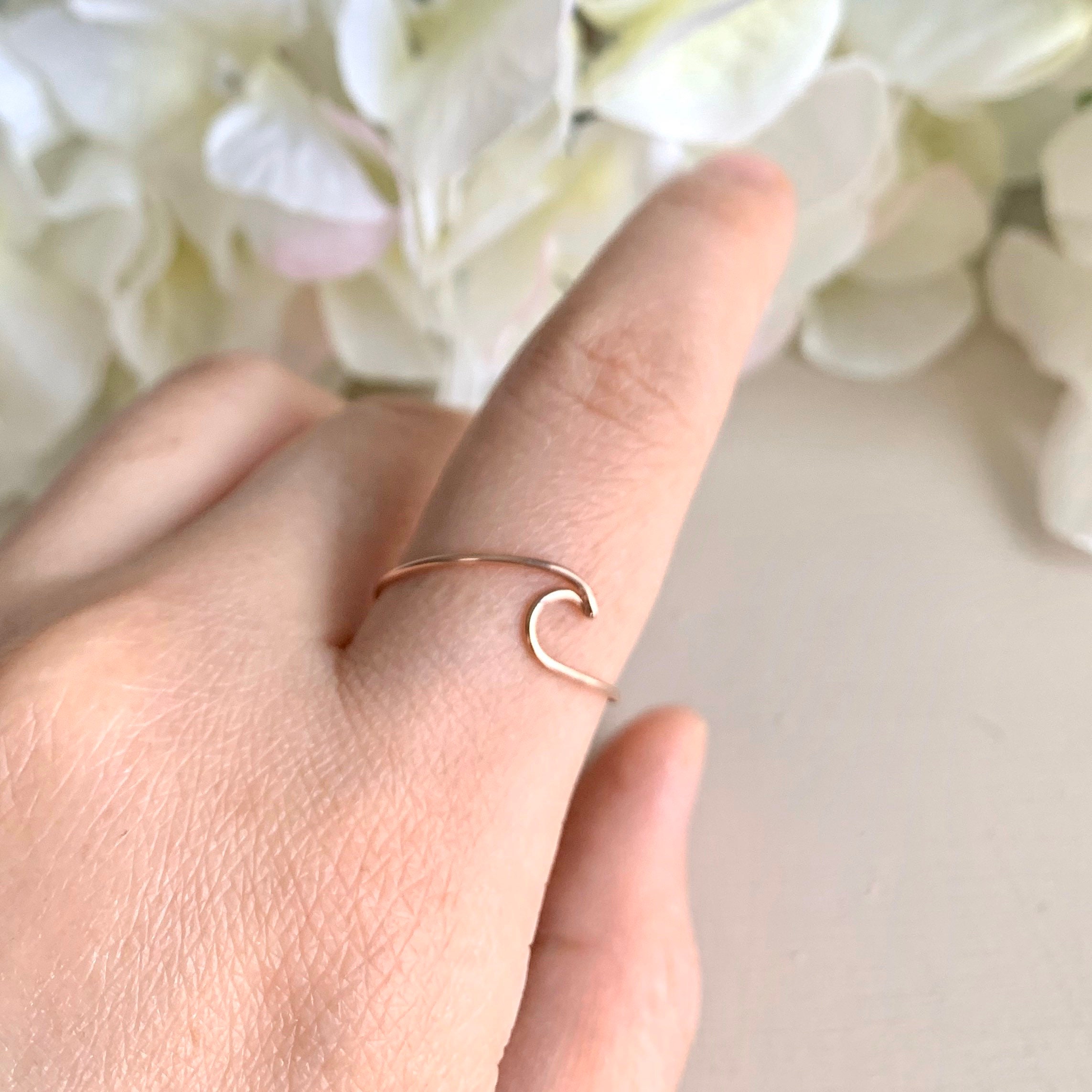 Rose Gold Wave Ring // Wave Ring Rose Gold Ringwave Etsy