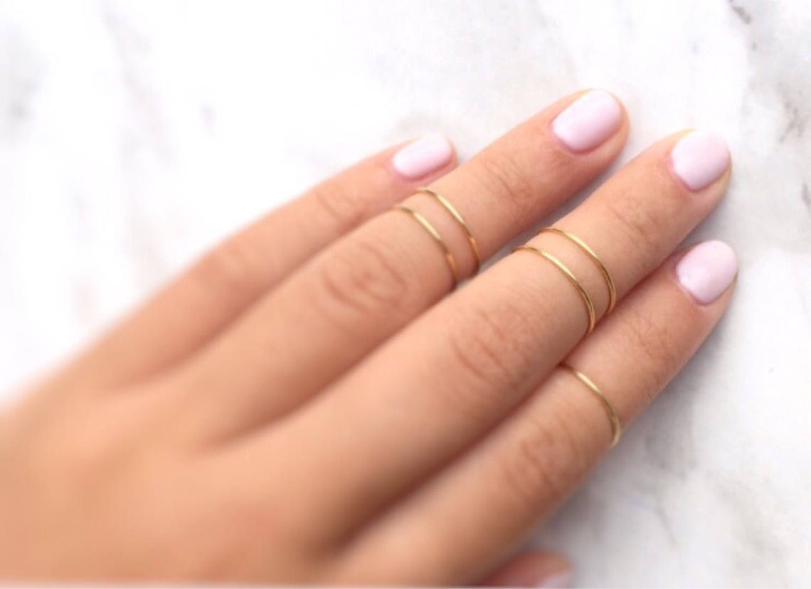 Knuckle Rings 5 Above the Knuckle Rings Midi Ring Set Gold Etsy Canada