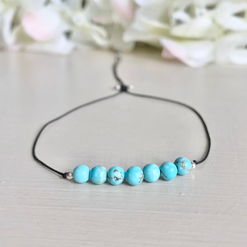 Gold or Silver Layering Bracelet -Remind Bracelet Blue Keepsake Bracelet Lucky 7 Bracelet Turquoise Bead Bracelet 7 Turquoise Bead