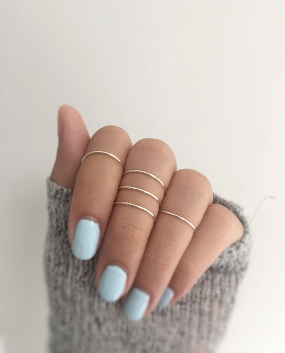Adjustable silver knuckle ring set of 5knuckle ringsmidi Etsy