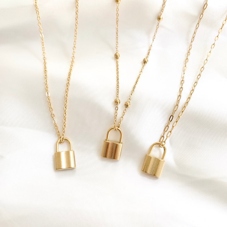 Dainty Gold Lock Necklace Padlock Necklace Gold Stainless Etsy