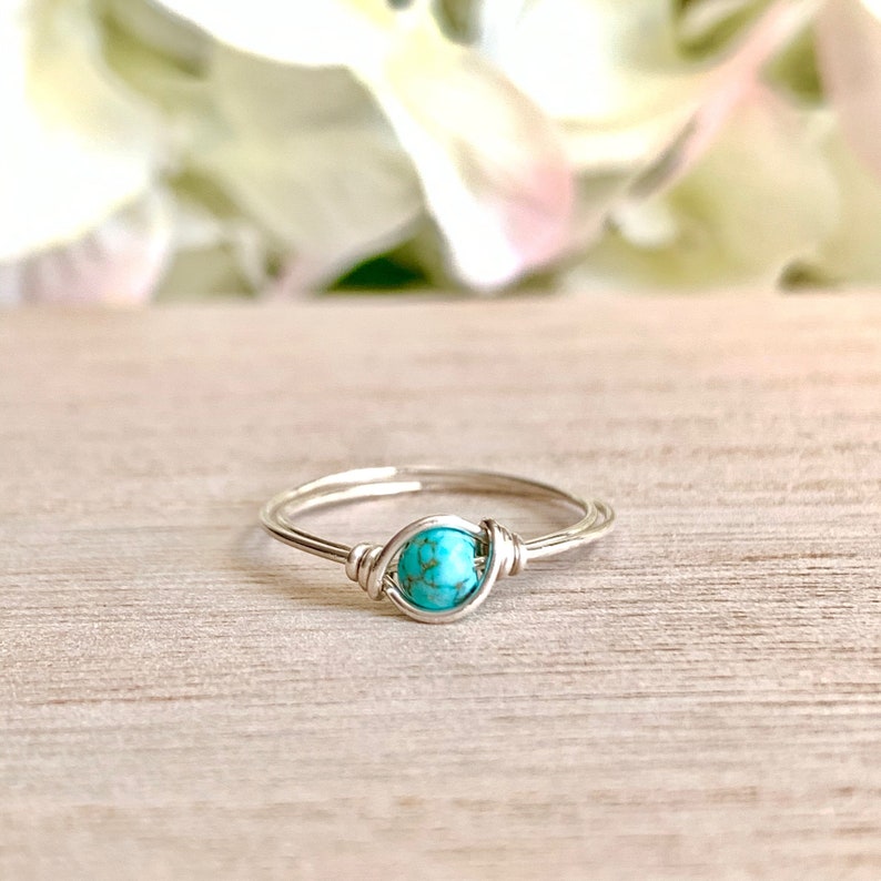 Mini Turquoise Ring Wire in 14k Gold Rose Gold Sterling | Etsy