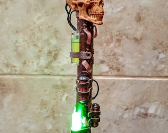 Steampunk skull walking stick/cane