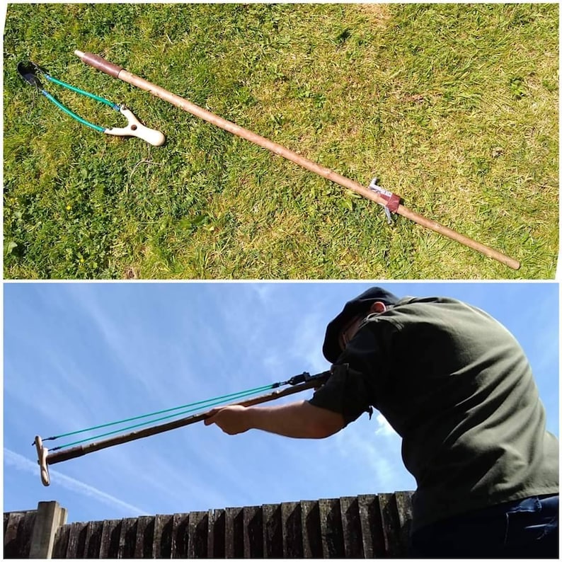 Slingshot/catapult hiking stick with trigger mechanism 366 Etsy