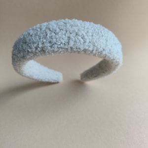 Handmade Fluffy Boucle Headband: White Teddy Hair Accessory