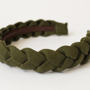 Greenish / green / khaki handmade braided headband / headwear / hairhoop hairband diadem image 4