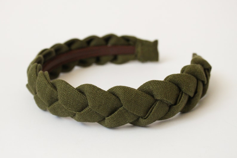 Greenish / green / khaki handmade braided headband / headwear / hairhoop hairband diadem image 4