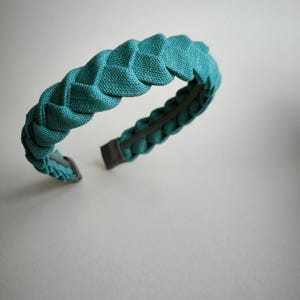 Aqua Green Linen Hairband for Women & Girls - Soft, Breathable Headband, Best Gift Idea for Her, Stylish Hair Accessory