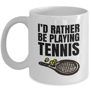 Tennis lover gift mug, funny tennis racket/racquet/ball, tennis lovers coffee cup - Personalised Option Available