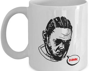 DAMN. Hip Hop Gift Mug - Rapper Lover Coffee Cup Art // By Mark Bernard - sketchnkustom! - Personalised Option Available
