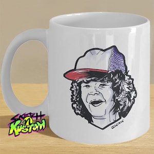 Stranger Gift Mugs and Things / Retro Coffee Cup Character Sketch Art - Personalised Option Available