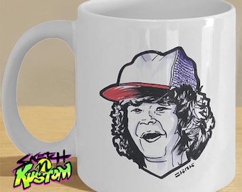 Stranger Gift Mugs and Things / Retro Coffee Cup Character Sketch Art - Personalised Option Available