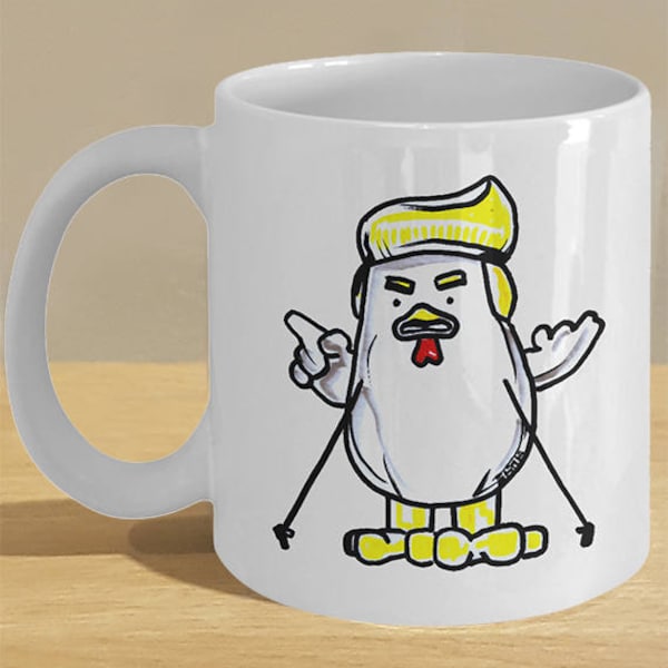 Trump Chicken Meme Gift Mug // Funny Inflatable #TrumpChicken Trending President Coffee Cup // Cartoon Mug Gifts