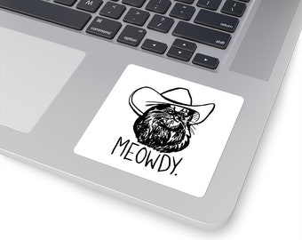 Meowdy Texas Cat Sticker: Cowboy Meme Decal