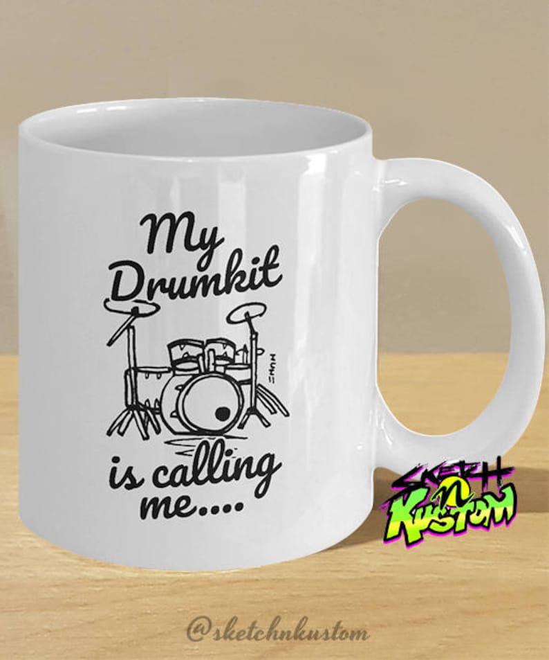Drumkit Mug Gift for Drummer Funny Drummer Gifts Drumming Etsy