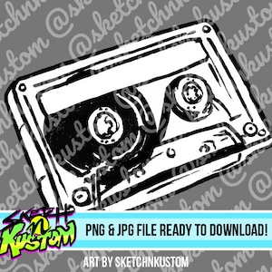Mixtape Clipart, Cassette Tape png and Cassette svg for Scrapbooking, Hip Hop Clip Art, Mixtape Art, Cassette Art Mixtape Illustration