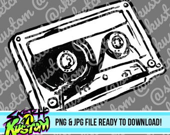 Mixtape Clipart, Cassette Tape png and Cassette svg for Scrapbooking, Hip Hop Clip Art, Mixtape Art, Cassette Art Mixtape Illustration