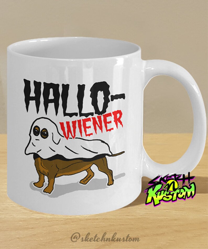 Download Halloween Dachshund Wiener Dog Gifts Printed Art Mug // Funny | Etsy