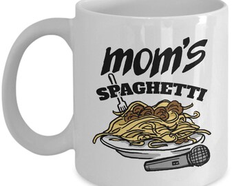 Funny mom rap quote mug / Funny mother's day gift for mom mug / 'Mom's Spaghetti' Rap Mug - Personalised Option Available