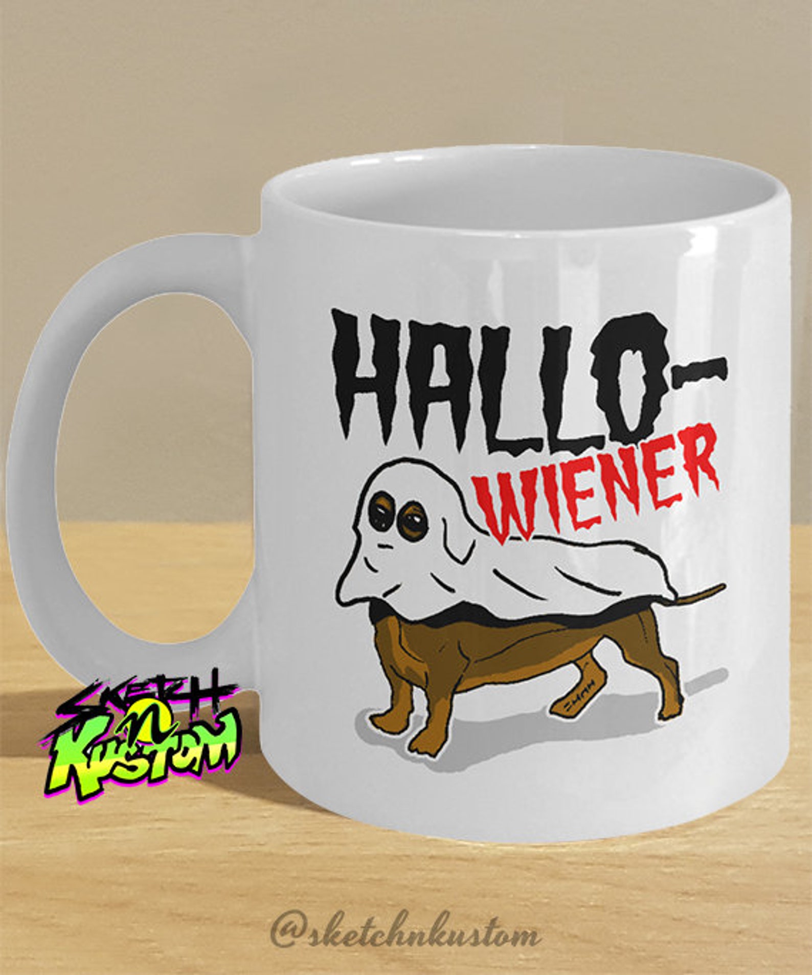 Halloween Dachshund, Wiener Dog Gifts Printed Art Mug // Funny — free download
