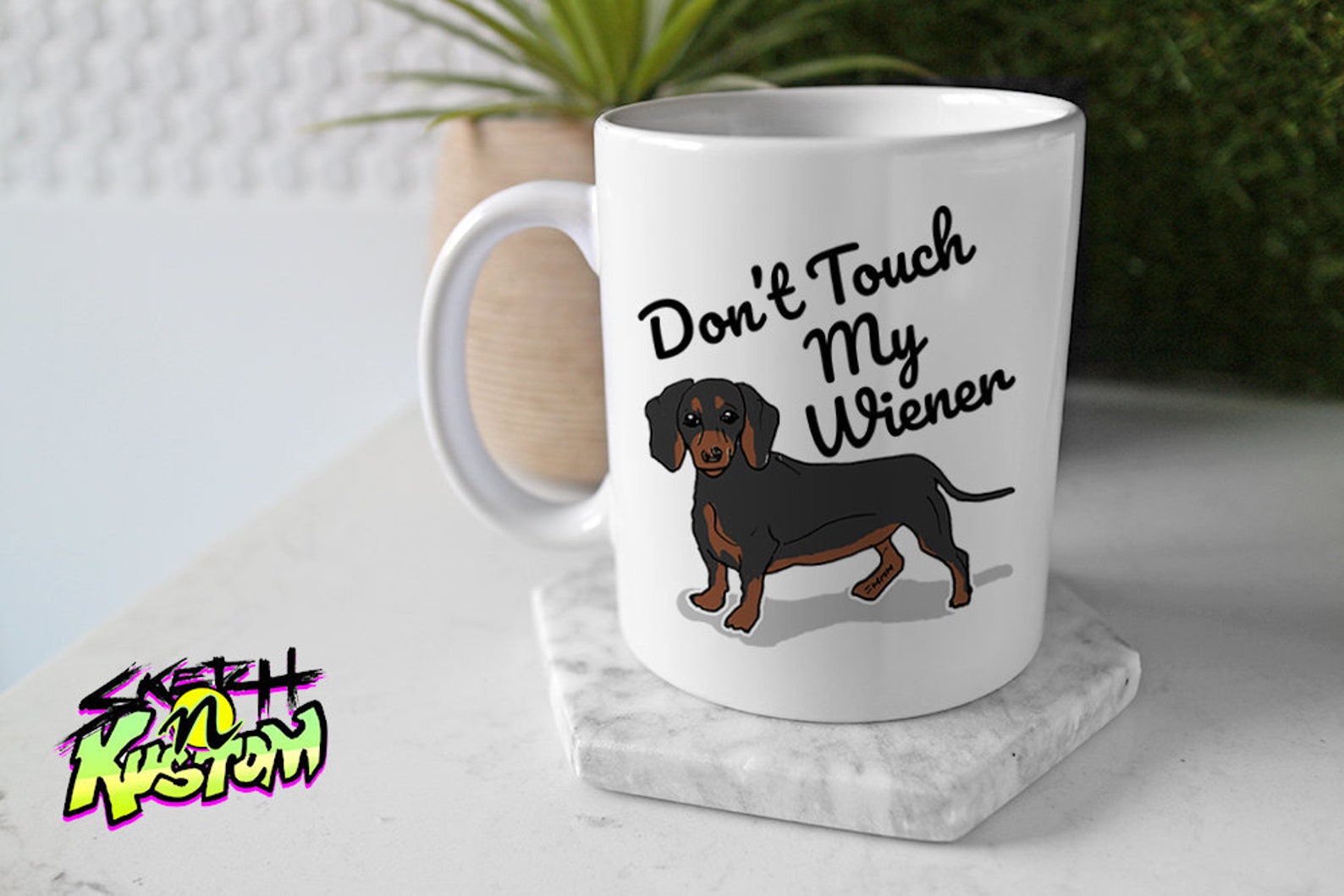 Dachshund, Wiener Dog Gifts Printed Art Mug // Funny Sausage Dog Meme — free download