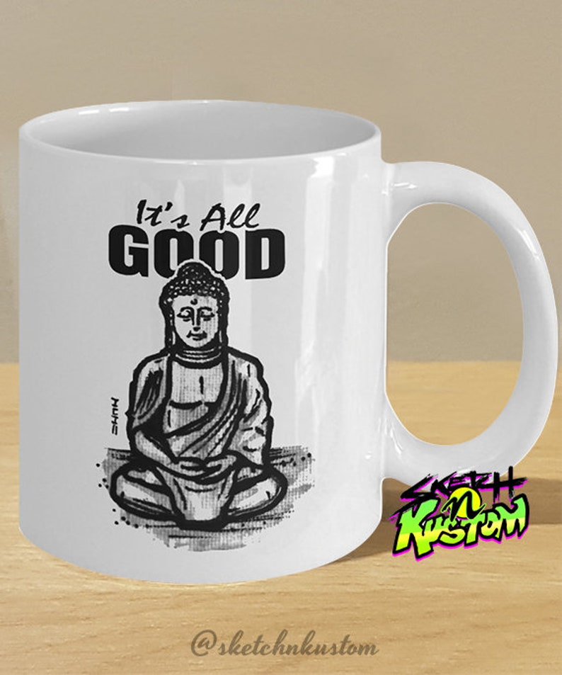 Buddha mug / Buddhist Mug - Buddha Praying Coffee Cup - Fans and Buddha Lovers Inspirational quote mug for people that love meditating image 2