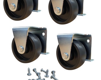 2" Inch Low Profile Trundle Casters / Wheels Cabinet Roll-Out Bed - Set of 4