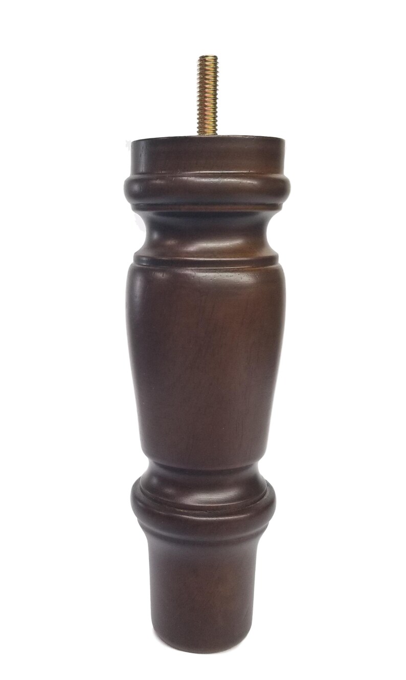 7 Turned Round Tapered Walnut Finish Furniture Legs Set of 4 Etsy