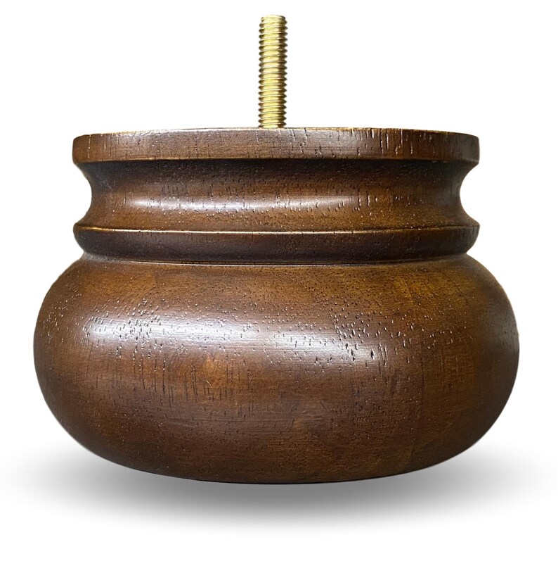 3 Turned Round Buns Walnut Finish Sofa Couch Furniture Etsy