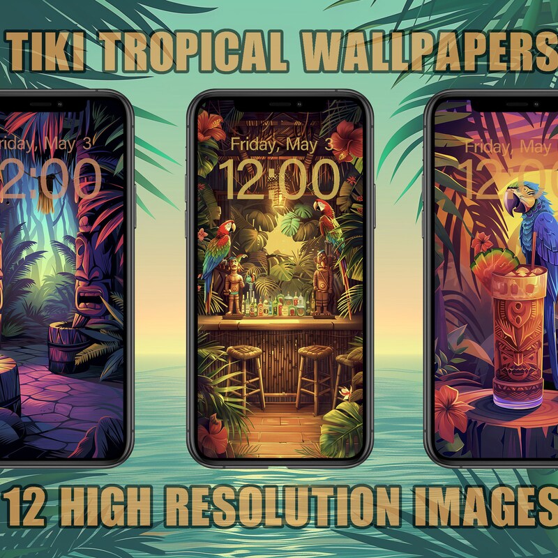 Tiki Wallpaper - Etsy