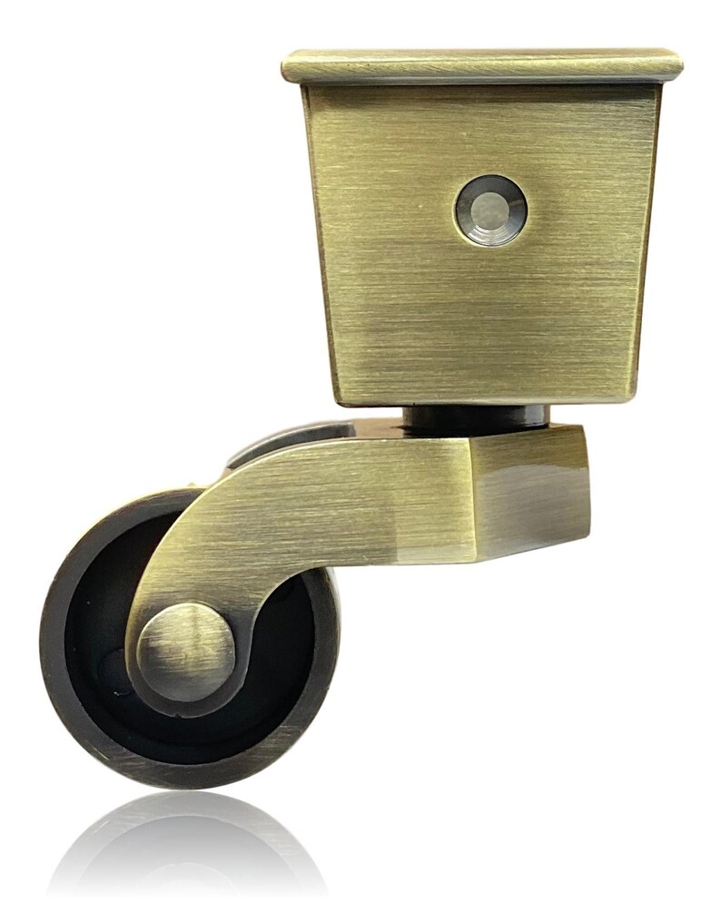 Solid Brass Square Cup Furniture Caster with 1 Wheel in Etsy
