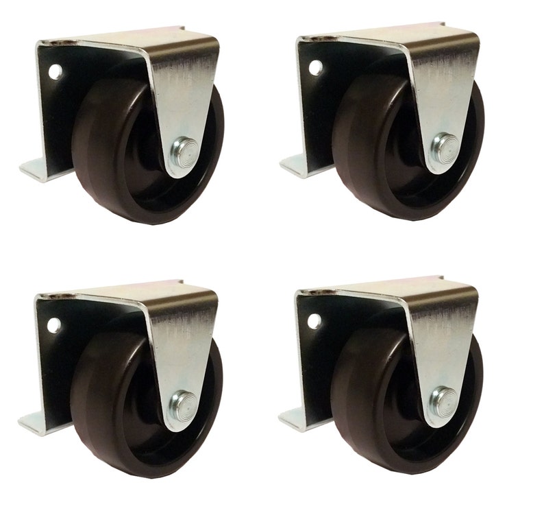 2 Inch Low Profile Trundle Casters / Wheels Etsy