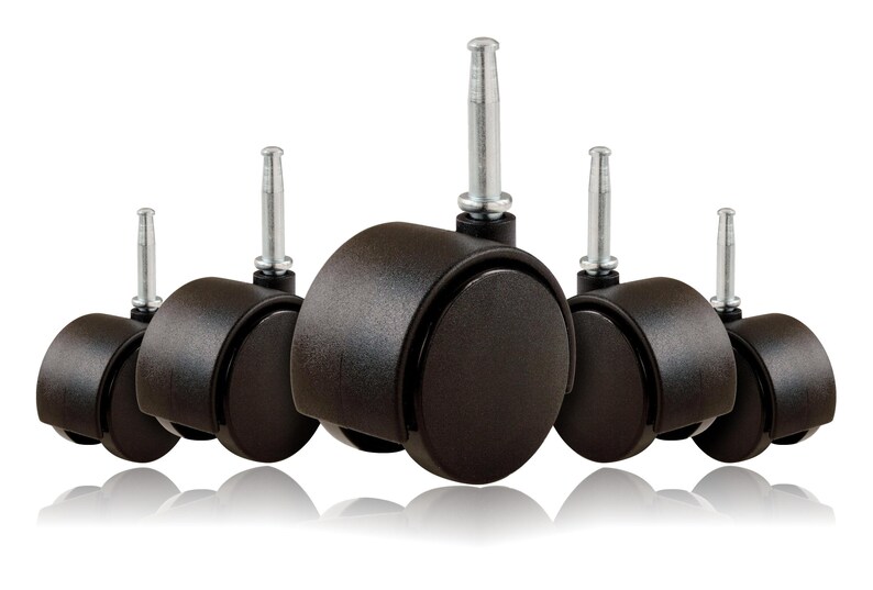 2 Inch Office Chair Casters Wheels, 5/16 Stem, 75 Lb Load Capacity Set