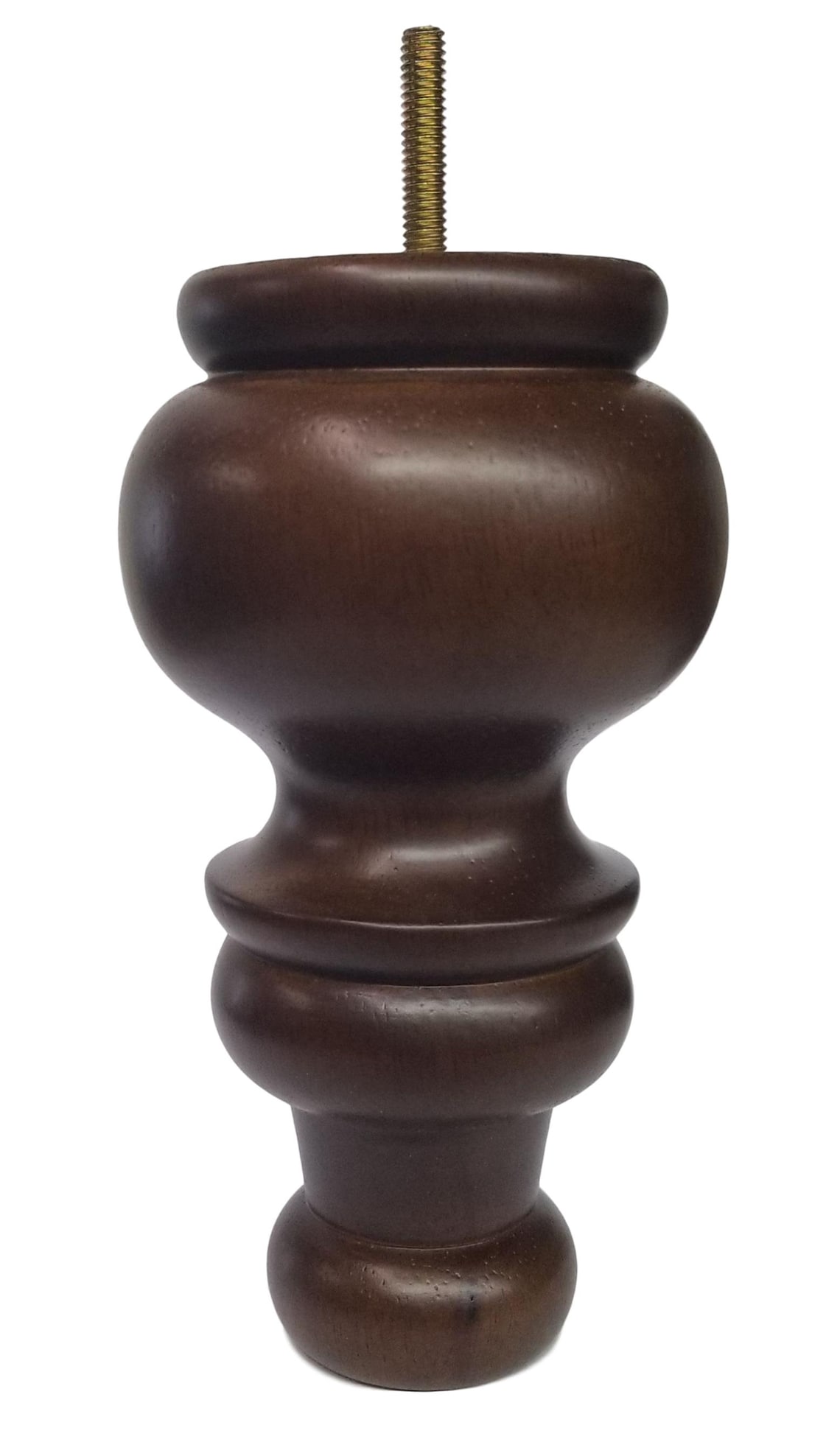 7 Turned Round Walnut Finish Tapered Furniture Wood Legs Etsy