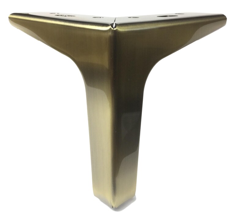 5 Brushed Brass Finish Straight Metal Furniture Legs Etsy